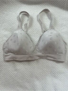 Hanes Light Gray Polka Dot Wireless Comfort Bra
